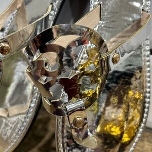 Silver and Gold Metallic Sandals